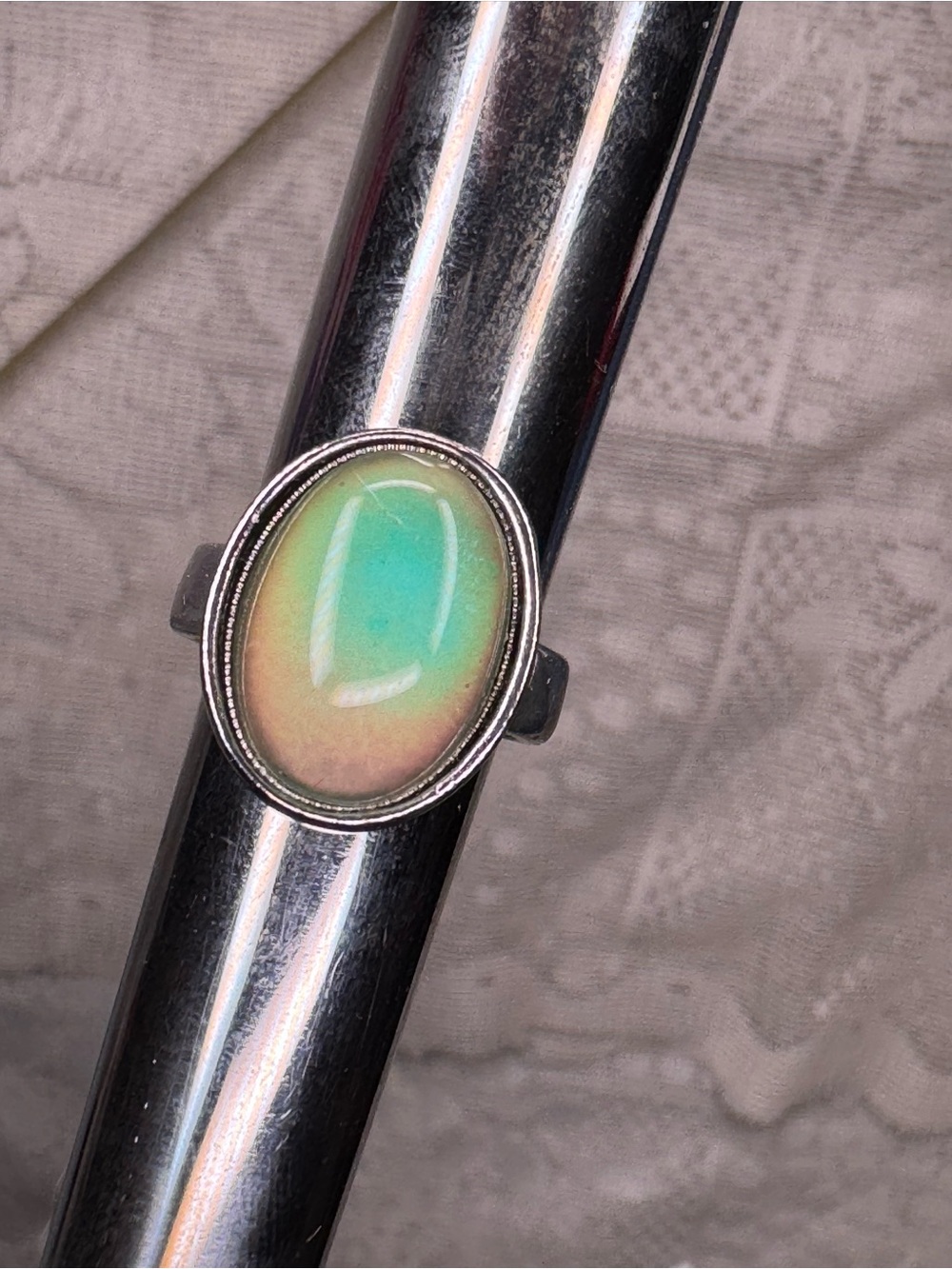 Vintage Size 6 Nostalgic Mood Ring Cabochon Genuine Color Changing Unique In Box